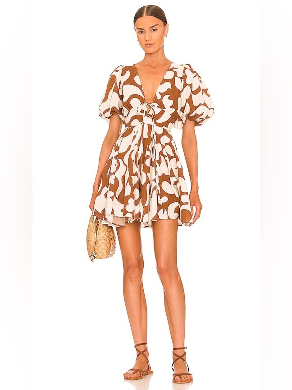 Rhode Madeline Dress in Free Spirit Brown Size 12